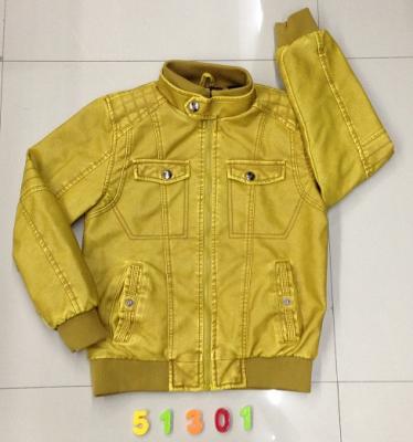B51301# boy's pu jacket stock(boy's jacket,boy's coat,boy's garment,boy's clothing))