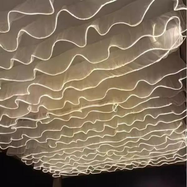 Cortina de techo de boda de luz blanca con banda de luz LED para salón de baile