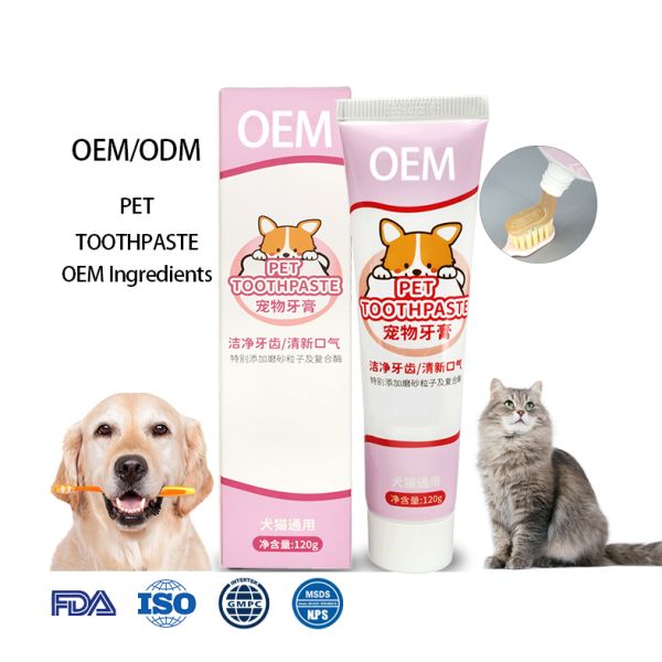 OEM/ODM Custom Pet Whitening Toothpaste Vanilla Chicken Flavored Pet Toothpaste Cleans Oral Cavity and Whitens Teeth for Pets