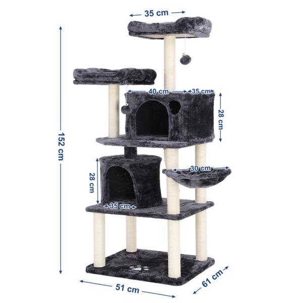 Deluxe Songmics Cat Tree , Cat Climbing Pole For Small Spaces  Engineered Wood Bases