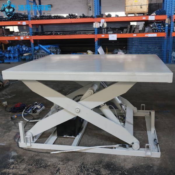 4 Tons Electric Stationary Lift Table Stationary Scissor Lift Mechanism White Fixed Scissor Lift Platform