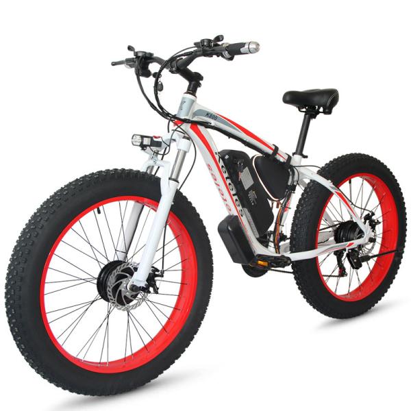 48V Dual Motor Dual Battery Ebike Shimano 21Speed Geared 26”X4.0”Fat Tire