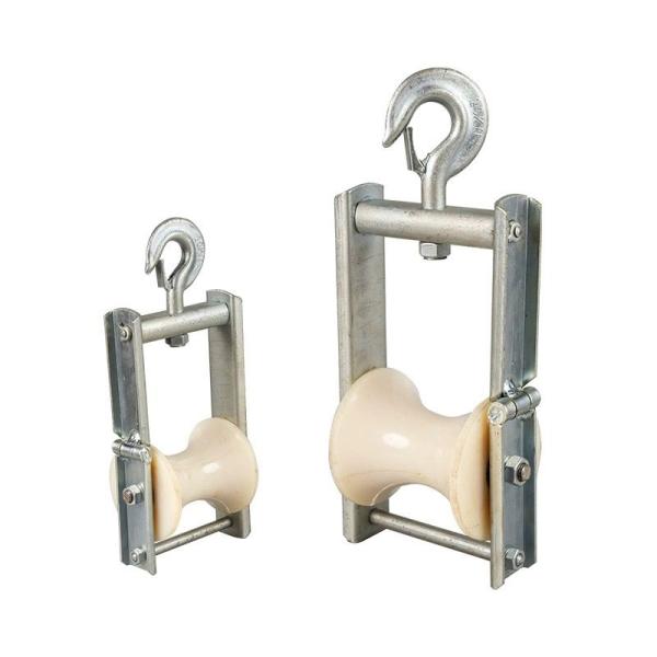 10kn Capacity Aluminum Nylon Sheave Conductor Aerial Cable Roller Stringing Pulley