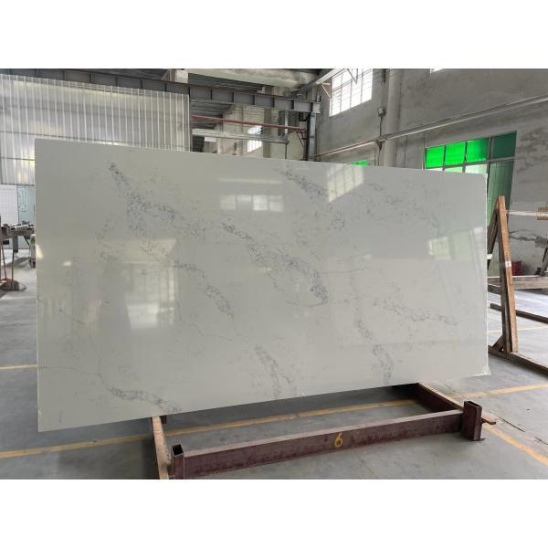 6.5 Mohs Artificial White Quartz Stone Slab Statuario Maximus 5031 Calcatta