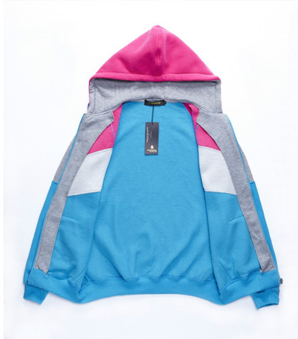 Фуфайки Hoodies Застежка-молнии-вверх, одежды пар, голубая Анти--Морщинка