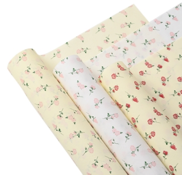 Vintage floral rose snow pear paper flower wrapping paper