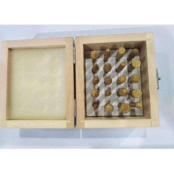 Vacuum Brazed Diamond Burr Bits / Diamond Sculpting Engraving Kit Die Stone Tool