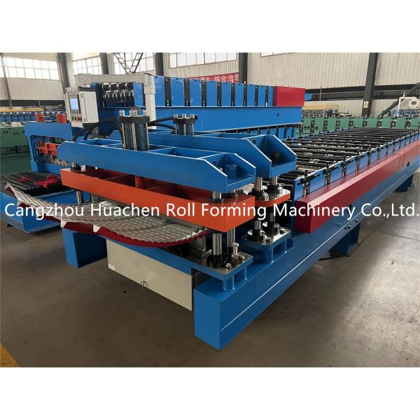 Colored Steel Roofing Sheet Roll Forming Machine with 15-20m/min Speed, 45# Steel Quenching and Plating Rollers, and PLC Control System