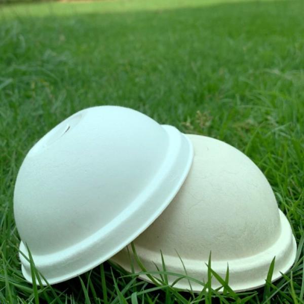 Disposable  90mm Sugarcane Dome Lids For 16 Oz Cups