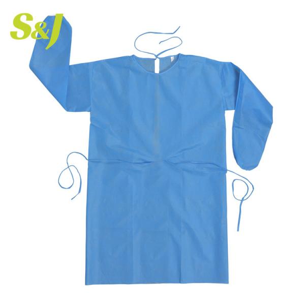 Visitor Isolation Ppe Aami Level2 Protective Hospital Gowns Disposable Gown with Elastic Cuff