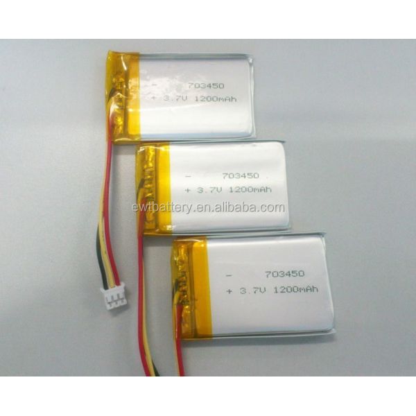 Li-ion Polymer Battery 3.7V 703450 1200mAh Li-polymer 073450 Lipo Cell for GPS