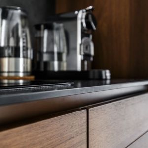 Shaker Door Black Prefab Kitchen Cabinet Plywood Modern Wood Kitchen Cabinets