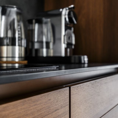 Shaker Door Black Prefab Kitchen Cabinet Plywood Modern Wood Kitchen Cabinets