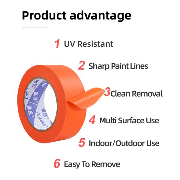0.085mm Orange Washi Masking Tape Acrylic Adhesive For Car Boat Painting
