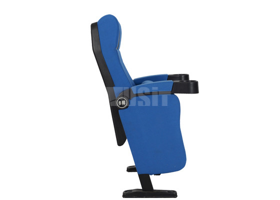 Обслуживание изготовленного на заказ голубого логотипа вышивки посадочных мест театра цвета коммерчески легкое