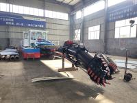 Barco de dragagem de lama hidráulica de 100 cbm/h de 8 polegadas 16kw com uma cor azul para dragagem de rios