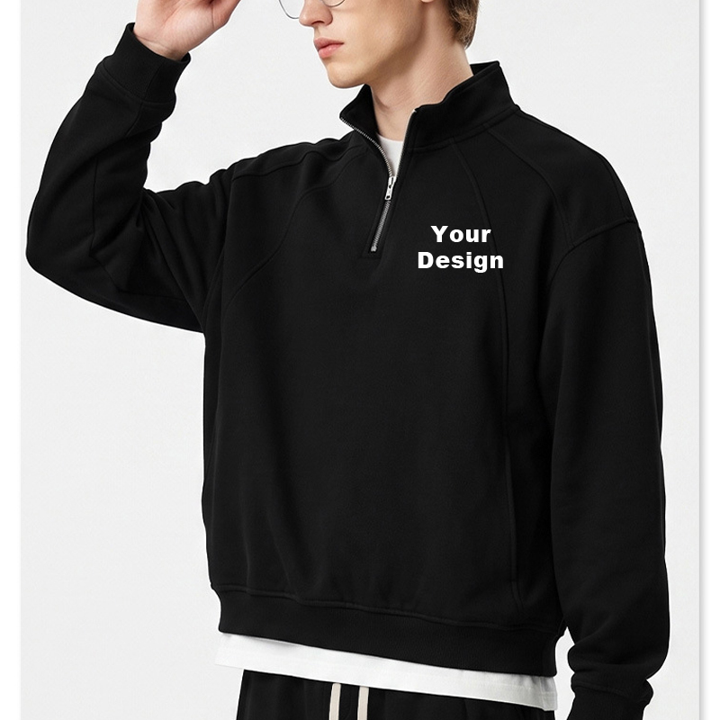 Men 320G Half‑Zip Polo Quarter‑Zip Sweatshirt, Custom OEM ODM