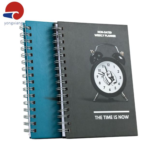 106 Sheets Hardcover Daily Planner Matte Lamination / Glossy Lamination Custom Spiral Bound Notebooks