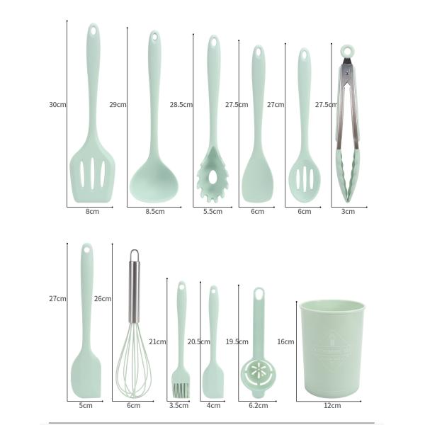 12pcs Kitchen Appliances Cooking Set with Non-stick and Durable Silicone Utensils