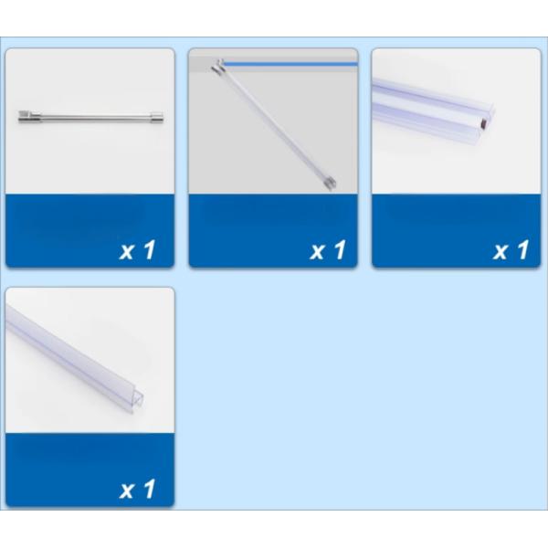 25 Perfil de puerta de ducha cuadrada Instalación fácil con accesorios de hardware