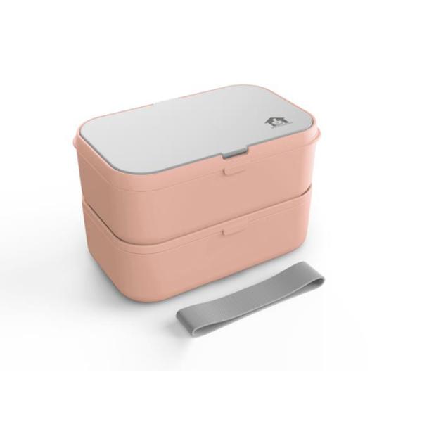 Large Capacity Custom Printed Eco-friendly Double-Layer Lunch Box with PP Lid and Cutlery Set 2000ml