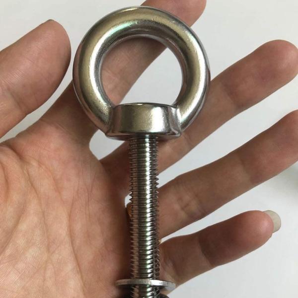 INCH Stainless Steel M10 Shoulder Eye Bolts 3/8x 2.75 Heavy Duty Screws with Washer and Nuts Plain Finish Lifting