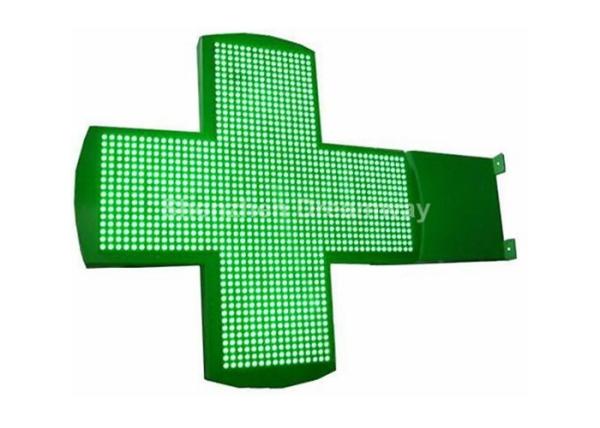 20mm Pixel Pitch LED Pharmacy Cross Display Single Color with Epistar , 2500dots / sq.m