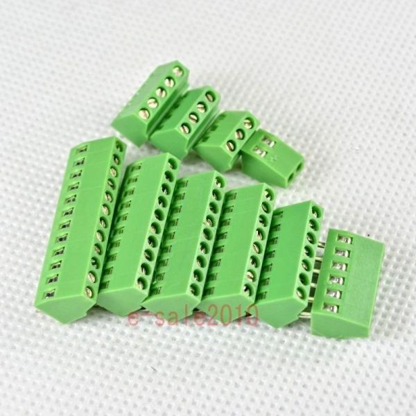 2.54mm Pitch PCB Mounted Screw Terminal Blocks 300V 10A