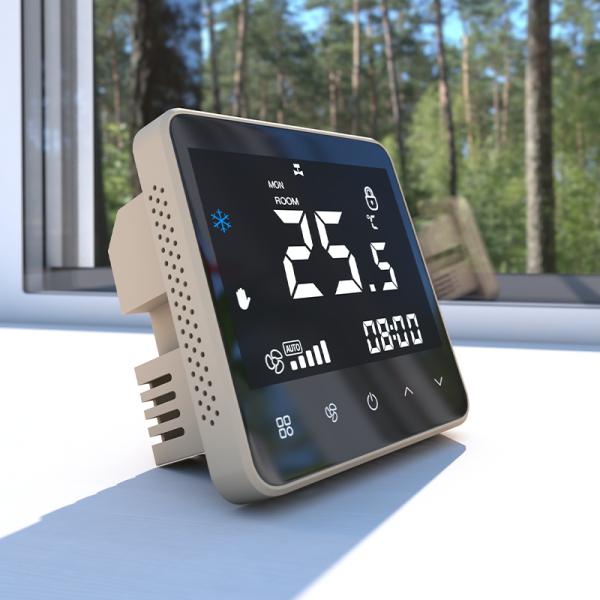 LCD Display Fan Coil Thermostat With Heating Cooling Ventilation Adjustable Fan Speed