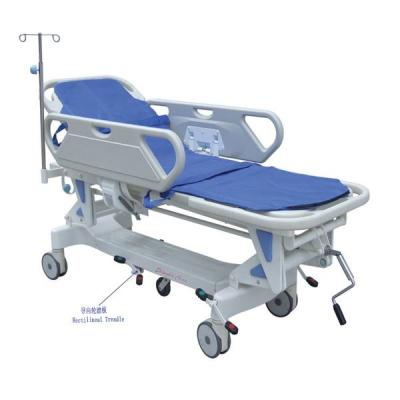 Trole da maca da emergência de transferência do paciente hospitalizado do trole do transporte de trilhos do lado dos PP