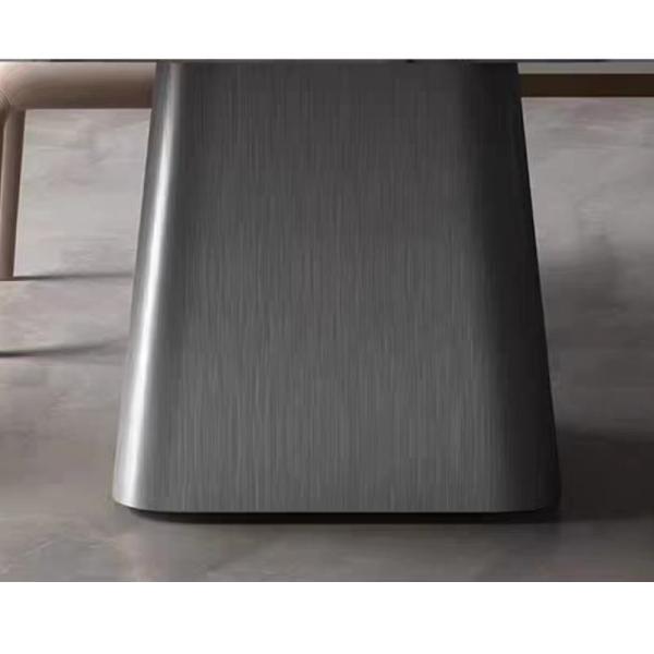 Brushed Stainless Steel Marble Dining Table For Living Room