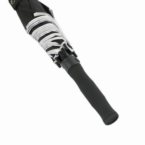 Black RPET Windproof Golf Umbrellas Reflective Perimeter Tape For Safety
