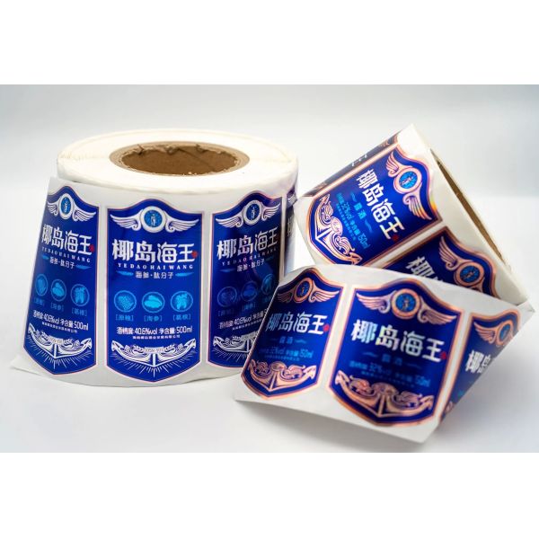 Custom Printed Waterproof Adhesive Label with 10-12 Color Printing for Beverage and Food Packaging
