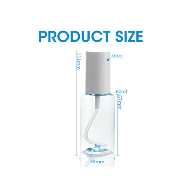 9g 80ml PET Plastic Spray Bottle Full Cover Protective Cap