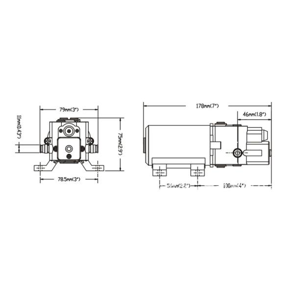 FLOWEXPERT DC Electric Diaphragm Pump KDP-32-34 High Pressure 100PSI for agriculture electric sprayer, pressure washer