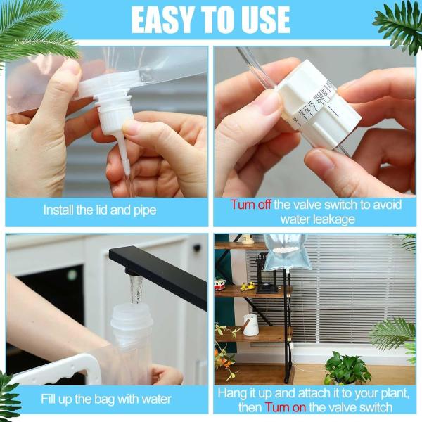 Plant Self Watering Bags With Adjustable Flow Regulators, Compact Automatic Drip Irrigation Kits, Indoor Plant Watering System For Small Potted Plants, Vacation Plant Care Essentials