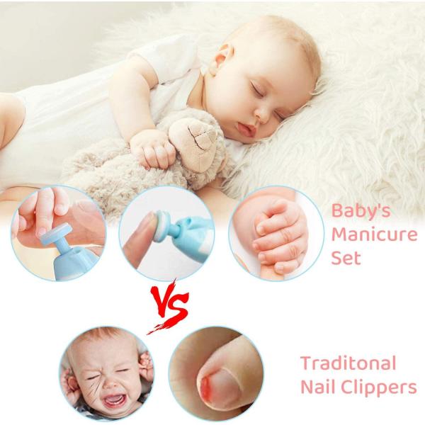 Hot selling  Electric Nail Trimmer Nail File Toes Fingernails Care with LED Light for Newborn baby Kids and Adult