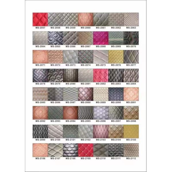 Custom PVC Diamond Embroidery Quilted Pearly Synthetic Leather Needle Punch Foam for Car Seat Cover Sofa Faux Leather Fabric