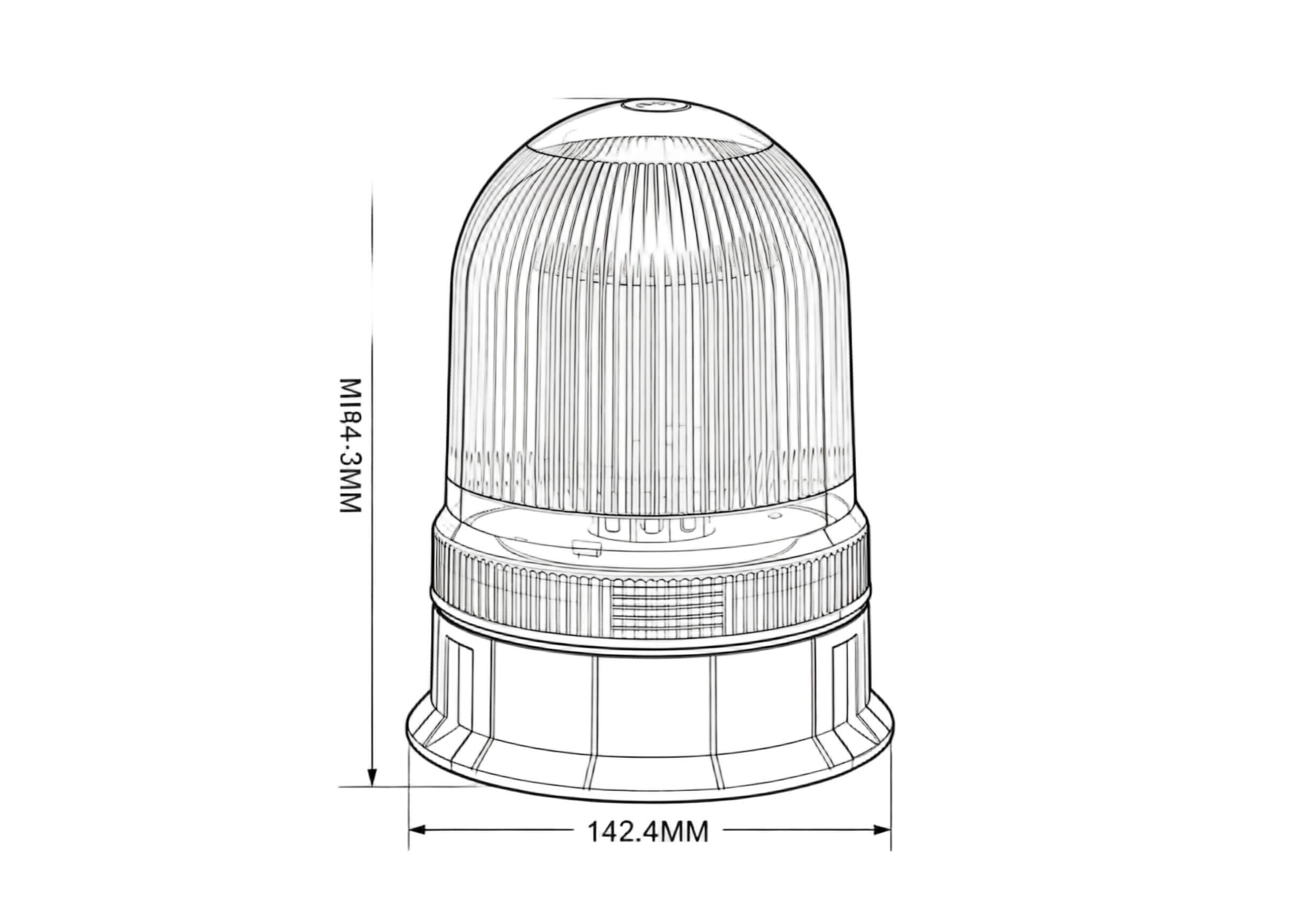 RD-306 Amber LED Revolving Beacon Light Megnetic 40W