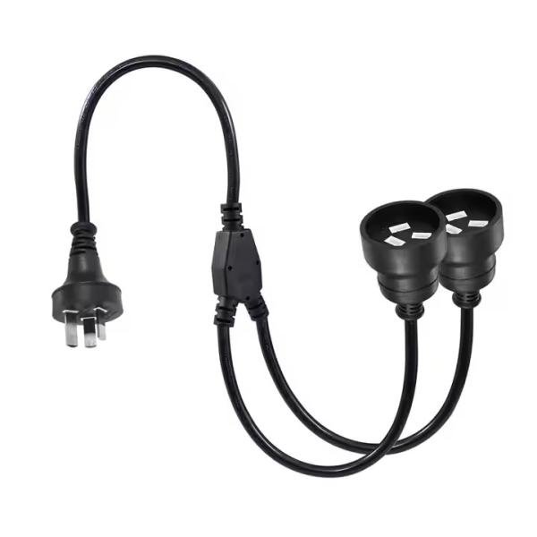 Cable de extensión divisor de enchufe AU a 2 x tomas AUS - Cable de alimentación de red australiano de 3 clavijas