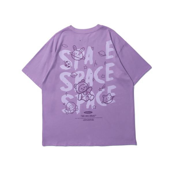 Short Sleeve Unisex Men's T-Shirt Cotton Cartoon Letter Print with Breathable Fabric