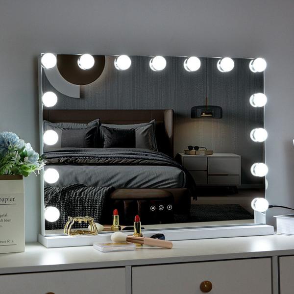 Personal Beauty Makeup Mirror with Dimmable Smart Music and Hollywood Vanity Lights