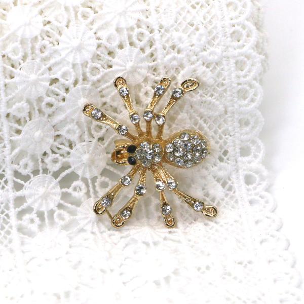 Alloy Material Fashion Brooch Pin Gold Spider Shape For Clothes 2.5cm×3cm