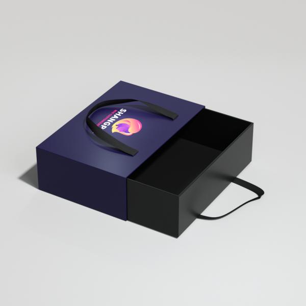 High Quality Luxury Small Drawer Box Clear PVC Window Custom Logo Embossed Pull-Out Sliding Gift Box High Quality Embossed