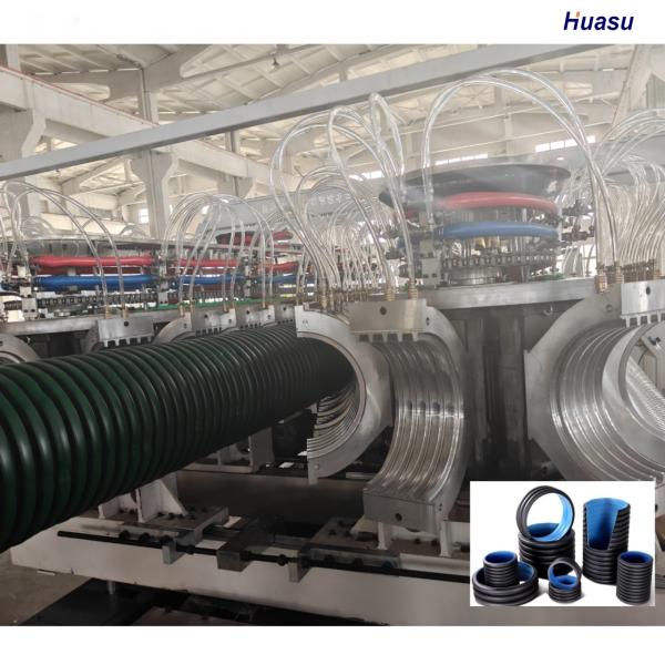 PP PE Single Double Corrugated Pipe Production Extrusion Line With PLC Control Corrugated Pipe Machining