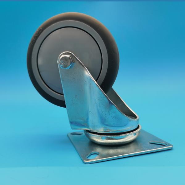 Tpr Wheels Light Industrial  Medium Duty Casters Rubber Core Castors  3 Lockable Rigid Swivel For Assembly Lines Transport Carts