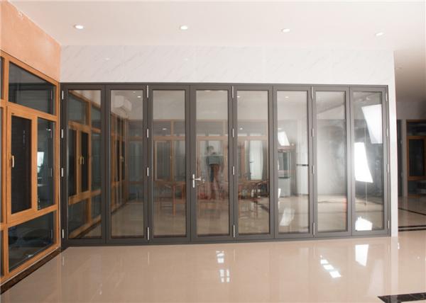 Black Floor Powder Coated Aluminium Windows Aluminum Door For Large Building