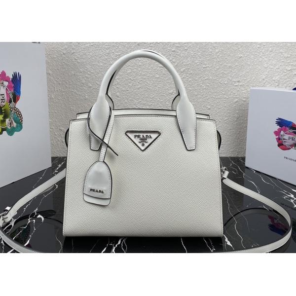 Apricot Adjustable Crossbody Saffiano Leather Handbag Square Shape