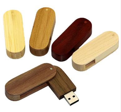 Wood Swivel Usb Memory Device Drive , 4Gb 16Gb Mini Usb Memory Stick 1 Year Warranty