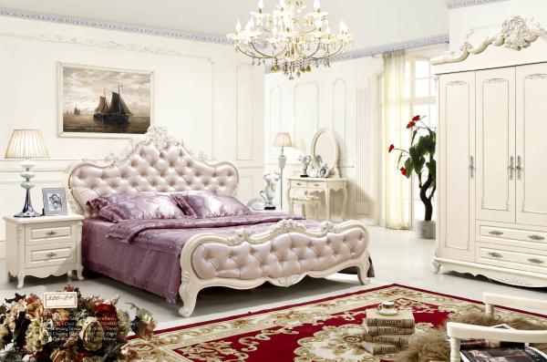 luxury French style solid wood bedroom furniture